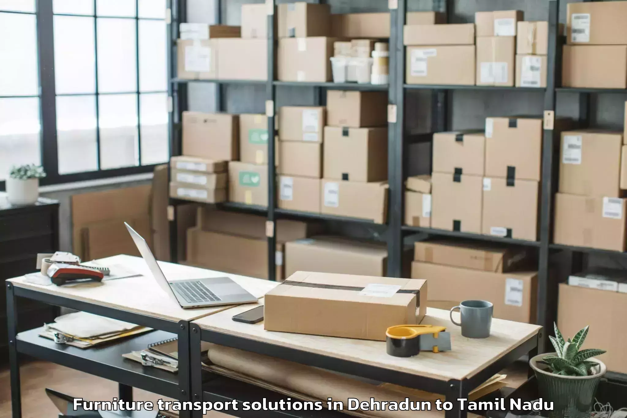 Trusted Dehradun to Namagiripettai Furniture Transport Solutions